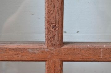 アンティーク建具　レトロな雰囲気漂う両開き扉1対2枚セット (ガラス扉、ドア)(R-081580)