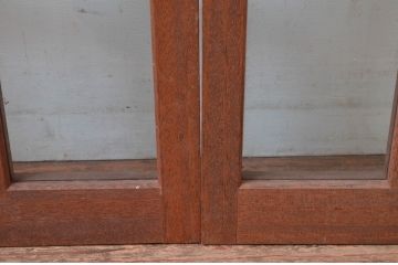 アンティーク建具　レトロな雰囲気漂う両開き扉1対2枚セット (ガラス扉、ドア)(R-081580)