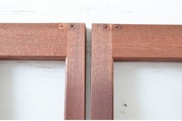 アンティーク建具　レトロな雰囲気漂う両開き扉1対2枚セット (ガラス扉、ドア)(R-081581)