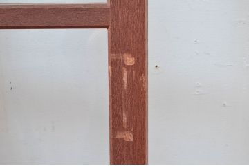 アンティーク建具　レトロな雰囲気漂う両開き扉1対2枚セット (ガラス扉、ドア)(R-081581)