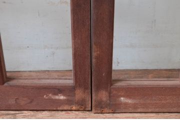 アンティーク建具　レトロな雰囲気漂う両開き扉1対2枚セット (ガラス扉、ドア)(R-081581)