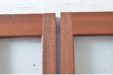 アンティーク建具　レトロな雰囲気漂う両開き扉1対2枚セット (ガラス扉、ドア)(R-081581)