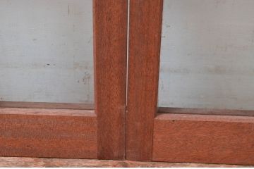 アンティーク建具　レトロな雰囲気漂う両開き扉1対2枚セット (ガラス扉、ドア)(R-081581)