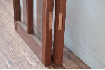 アンティーク建具　レトロな雰囲気漂う両開き扉1対2枚セット (ガラス扉、ドア)(R-081581)
