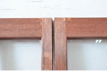 アンティーク建具　レトロな雰囲気漂う両開き扉1対2枚セット (ガラス扉、ドア)(R-081582)