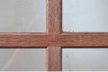 アンティーク建具　レトロな雰囲気漂う両開き扉1対2枚セット (ガラス扉、ドア)(R-081582)