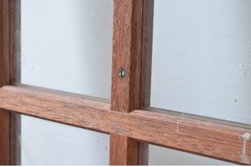 アンティーク建具　レトロな雰囲気漂う両開き扉1対2枚セット (ガラス扉、ドア)(R-081582)