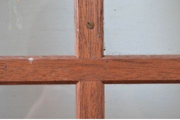 アンティーク建具　レトロな雰囲気漂う両開き扉1対2枚セット (ガラス扉、ドア)(R-081582)