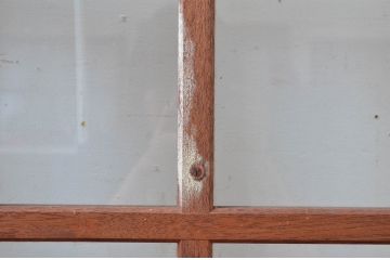 アンティーク建具　レトロな雰囲気漂う両開き扉1対2枚セット (ガラス扉、ドア)(R-081582)