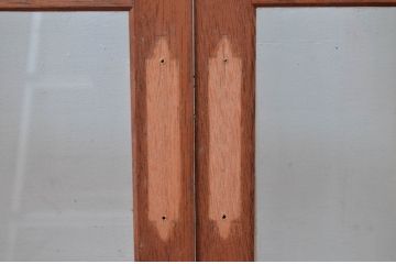 アンティーク建具　レトロな雰囲気漂う両開き扉1対2枚セット (ガラス扉、ドア)(R-081582)