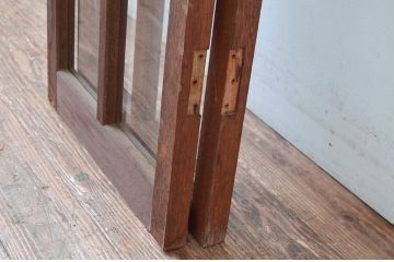 アンティーク建具　レトロな雰囲気漂う両開き扉1対2枚セット (ガラス扉、ドア)(R-081582)