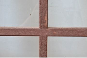 アンティーク建具　レトロな雰囲気漂う両開き扉1対2枚セット (ガラス扉、ドア)(R-081583)