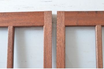 アンティーク建具　レトロな雰囲気漂う両開き扉1対2枚セット (ガラス扉、ドア)(R-081583)