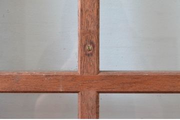 アンティーク建具　レトロな雰囲気漂う両開き扉1対2枚セット (ガラス扉、ドア)(R-081583)