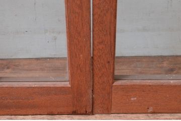 アンティーク建具　レトロな雰囲気漂う両開き扉1対2枚セット (ガラス扉、ドア)(R-081583)