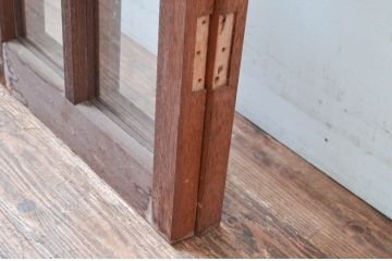 アンティーク建具　レトロな雰囲気漂う両開き扉1対2枚セット (ガラス扉、ドア)(R-081583)