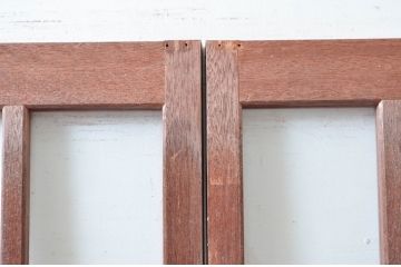 アンティーク建具　レトロな雰囲気漂う両開き扉1対2枚セット (ガラス扉、ドア)(R-081584)