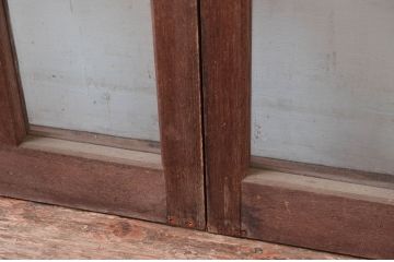 アンティーク建具　レトロな雰囲気漂う両開き扉1対2枚セット (ガラス扉、ドア)(R-081584)