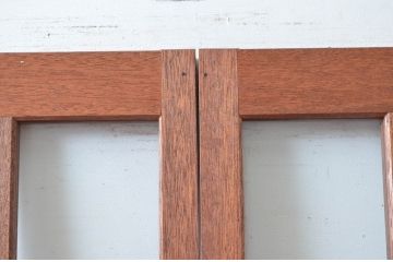 アンティーク建具　レトロな雰囲気漂う両開き扉1対2枚セット (ガラス扉、ドア)(R-081584)