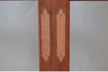 アンティーク建具　レトロな雰囲気漂う両開き扉1対2枚セット (ガラス扉、ドア)(R-081584)