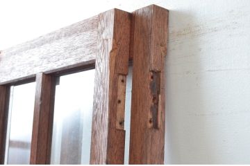 アンティーク建具　レトロな雰囲気漂う両開き扉1対2枚セット (ガラス扉、ドア)(R-081584)