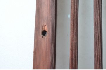 アンティーク建具　古民家スタイルにおすすめなガラス入り幅狭の玄関戸2枚セット(ガラス戸、引き戸、格子戸)(R-081585)