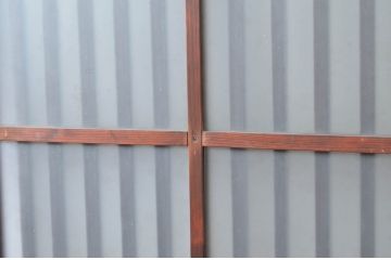 アンティーク建具　古民家スタイルにおすすめなガラス入り幅狭の玄関戸2枚セット(ガラス戸、引き戸、格子戸)(R-081585)