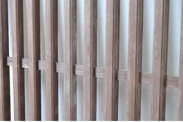 アンティーク建具　数寄屋のガラスなし格子戸2枚セット(荒格子戸、引き戸)(R-081586)
