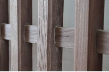 アンティーク建具　数寄屋のガラスなし格子戸2枚セット(荒格子戸、引き戸)(R-081586)