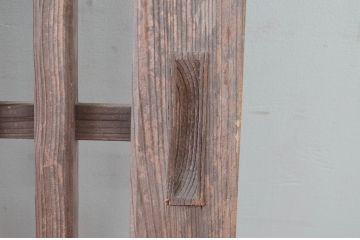 アンティーク建具　数寄屋のガラスなし格子戸2枚セット(荒格子戸、引き戸)(R-081586)