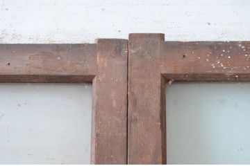 アンティーク建具　腰板のデザインが良いガラス戸2枚セット(引き戸)(R-081587)