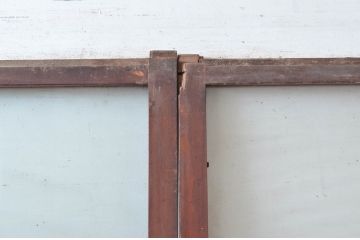 アンティーク建具　腰板のデザインが良いガラス戸2枚セット(引き戸)(R-081587)