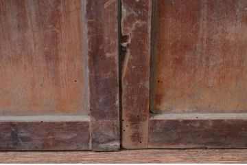 アンティーク建具　腰板のデザインが良いガラス戸2枚セット(引き戸)(R-081587)