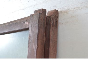 アンティーク建具　腰板のデザインが良いガラス戸2枚セット(引き戸)(R-081587)