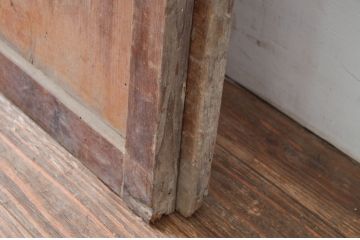 アンティーク建具　腰板のデザインが良いガラス戸2枚セット(引き戸)(R-081587)