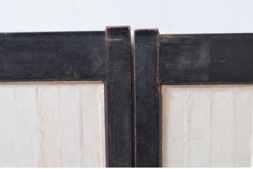 アンティーク建具　和モダンな空間を演出する障子入り書院戸2枚セット(障子戸、窓、引き戸)(R-081588)