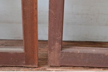 アンティーク建具　レトロな空間作りにおすすめな升目(マス目)のFIX窓2枚セット(きつね格子、狐格子、格子窓、ガラス欄間、明り取り、明かり取り、嵌め殺し、FIX窓、フィックス)(R-081589)