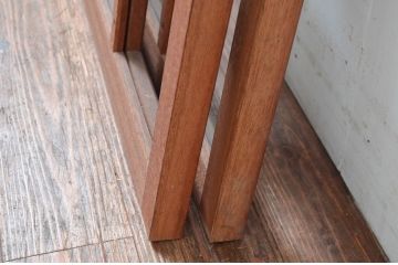 アンティーク建具　レトロな空間作りにおすすめな升目(マス目)のFIX窓2枚セット(きつね格子、狐格子、格子窓、ガラス欄間、明り取り、明かり取り、嵌め殺し、FIX窓、フィックス)(R-081589)