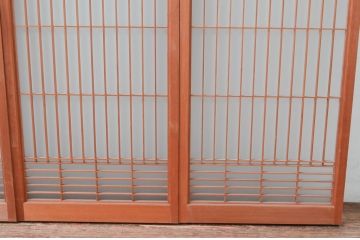 アンティーク建具　片面ガラス　シンプルな佇まいが落ち着きのある空間を演出する書院戸4枚セット(窓、引き戸、ガラス戸)(R-081590)