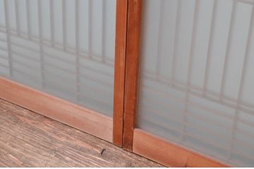 アンティーク建具　片面ガラス　シンプルな佇まいが落ち着きのある空間を演出する書院戸4枚セット(窓、引き戸、ガラス戸)(R-081590)