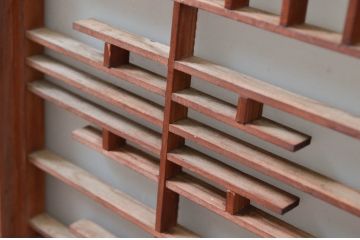 ビンテージ建具　片面ガラス　上質な和の空間を演出する書院戸2枚セット(窓、引き戸、ガラス戸、組子、ヴィンテージ)(R-081592)