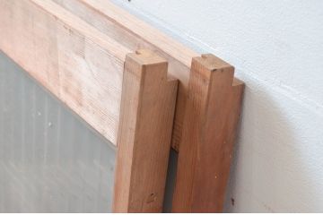ビンテージ建具　片面ガラス　上質な和の空間を演出する書院戸2枚セット(窓、引き戸、ガラス戸、組子、ヴィンテージ)(R-081592)