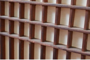 アンティーク建具　上質な和の空間を演出する組子入り書院戸4枚セット(引き戸、障子戸、窓)(R-081593)