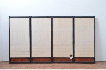 アンティーク建具　上質な和の空間を演出する組子入り書院戸4枚セット(引き戸、障子戸、窓)(R-081593)