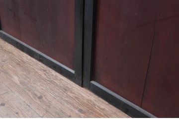 アンティーク建具　和モダンな空間を演出する帯戸2枚セット(引き戸、板戸)(R-081594)