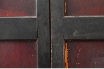 アンティーク建具　古民家風インテリアにおすすめの帯戸4枚セット(板戸、引き戸)(R-081595)