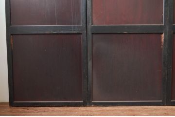 アンティーク建具　古民家風インテリアにおすすめの帯戸4枚セット(板戸、引き戸)(R-081595)