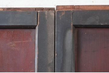 アンティーク建具　古民家風インテリアにおすすめの帯戸4枚セット(板戸、引き戸)(R-081595)