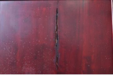 アンティーク建具　漆塗り　上質な和の空間を演出する格子帯戸4枚セット(引き戸、板戸、格子戸)(R-081597)