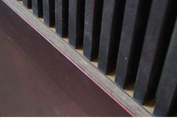 アンティーク建具　漆塗り　上質な和の空間を演出する格子帯戸4枚セット(引き戸、板戸、格子戸)(R-081598)